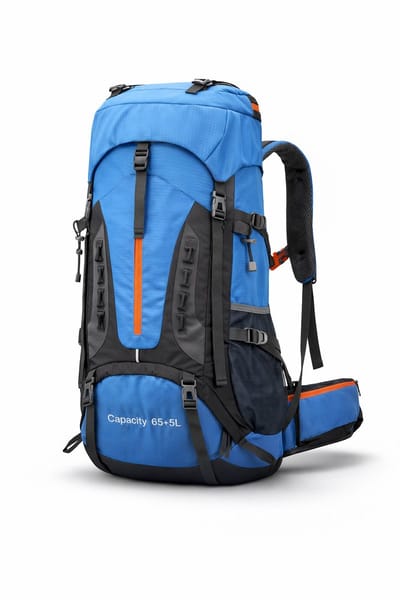 Hiking Rugzak 70L - Trekking rugzak - Waterdicht - Met Regenhoes - Trekking - Blauw