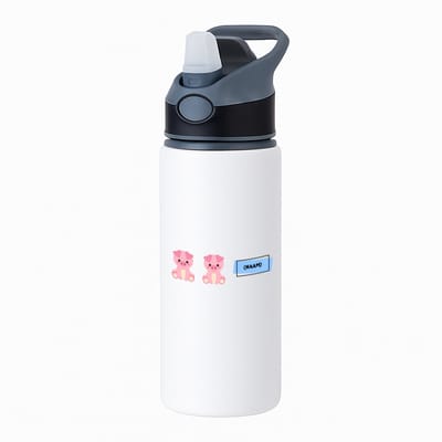 Hacebo® - Varkens met eigen naam waterfles met rietje zwart - Varken - dieren liefhebbers - leuke cadeau voor iemand die van houdt van biggen - verjaardagscadeau - kado - gift - water fles - 650ML