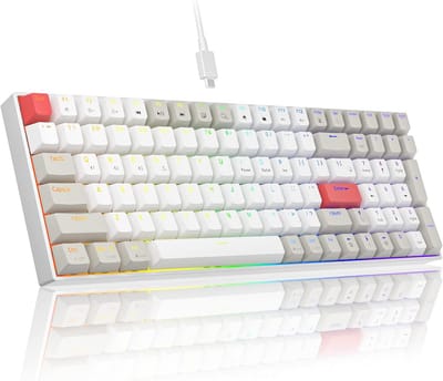 Mechanisch Toetsenbord 100 Toetsen - Bedraad & Draadloos (USB-C/2.4G/Bluetooth) - RGB Backlight - Programmeerbaar - Compact - Anti-Ghosting - Gateron Bruine Schakelaars - Compatibel met Windows, Mac & Android
