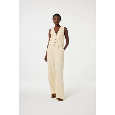Fabienne Chapot Nura Pleated Trousers Latte Maat: 40 | Pantalons Outlet | Dames | Beige