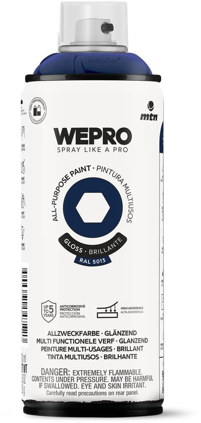 Spuitbus Ral 5013 Blauw Glans MTN WEPRO ALL-PURPOSE PAINT 400ML