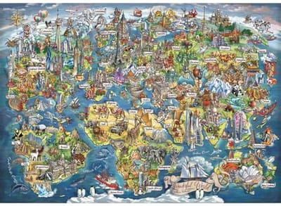 Puzzel 3000 Stukken: Wereldkaart
