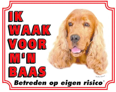 Engelse Cocker Spaniel Waakbord - Ik waak voor mijn Baas