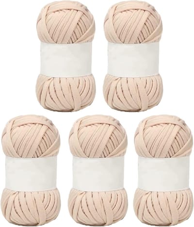 Zachte en huidvriendelijke katoenen garen in heldere kleuren voor haak- en breiprojecten - 5 stuks van 1,2 inch breed, perfect voor DIY tapijten en creatief handwerk