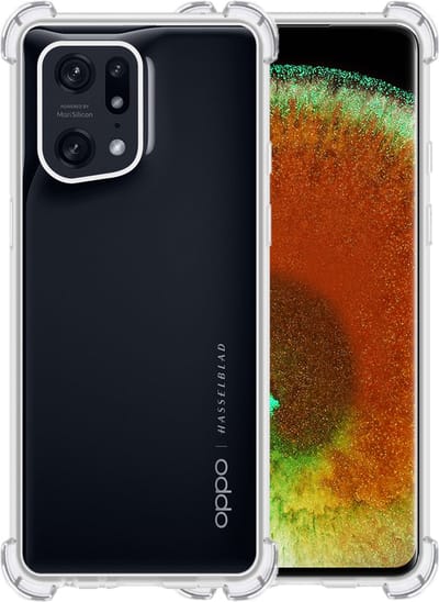 Hoesje - Geschikt voor OPPO Find X5 - Sterk & Shockproof - Siliconen Case - Back Cover - Telefoon Hoes Shock Proof - Telefoonhoesjes - Transparant