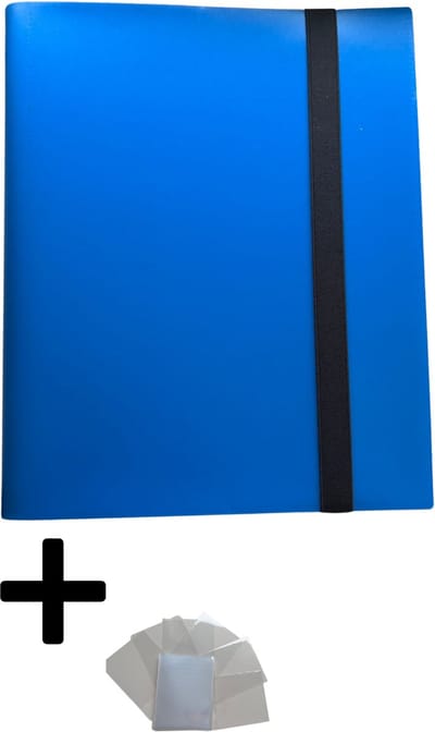 Verzamelmap 360 Kaarten - Pro Binder Map voor Kaarten - Trading Card Map - 9 Pocket - Premium Card Binder - 50 card sleeves gratis - 20 Pagina’s - A4 Formaat - blauw