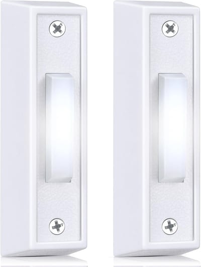 2x Verlichte Deurbel Drukknop met LED Indicatie voor Bedrade Systemen