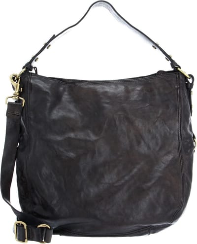 CAMPOMAGGI Leren Schoudertas Shoulder Bag Grigio Antraciet