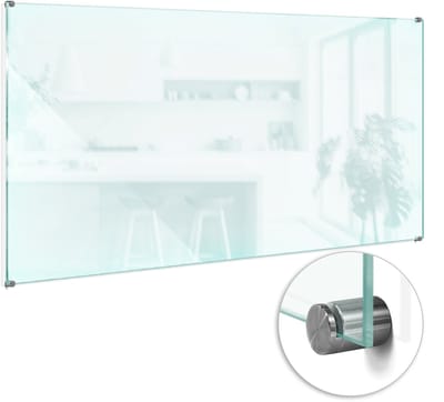Wallfluent Transparante Keuken Achterwand - Glazen Spatplaat Transparant - 140x70 cm - Keuken Achterwand Glas Transparant - Gehard Glas Transparant Keuken - Helder Glas Achterwand Keuken - Doorzichtige Spatplaat Keuken