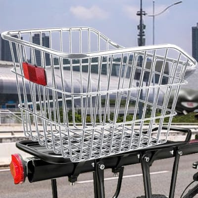 Achterfietsmand - Fietsmand - Spullen Vervoeren - Versterkt Metaal - 44cm Breed - Zwart