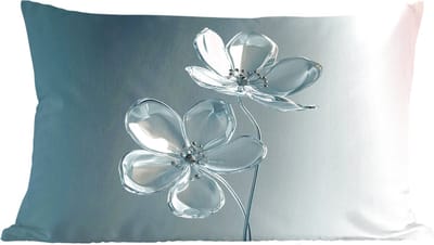 Sierkussens - Kussentjes Woonkamer - 60x40 cm - Kristal - Bloemen - Grijs