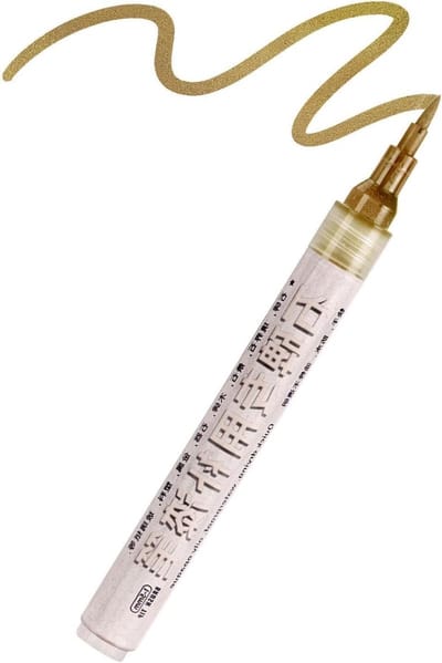 Steen Lettering Pen - Restauratie Marker - Grafsteen Onderhoud - Allesweerbestendig - 16 cm - Goud