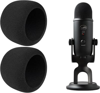 Popfilter Set van 2 voor Blue Yeti en Yeti Pro - Beschermende Schuimhoes voor Microfoons, Geluidsisolatie en Windbescherming