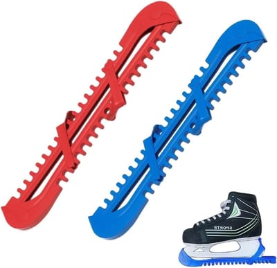 Schaatsijzerhoezen - IJzerbeschermers - Schaatsen Beschermen - Verstelbaar - 345 cm - Rood Blauw