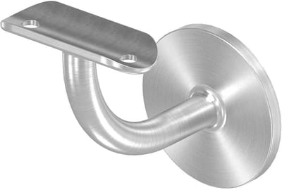 Leuninghouder met plaat - Trapleuningbeugel V2A - Trappen monteren - Roestvrij staal - 33.7mm buis - Zilverkleurig