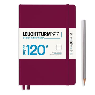Leuchtturm1917 A5 Medium 120 grams editie Notitieboek ruled Port Red