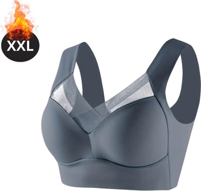 Bovista BH Zonder Beugel - Zonder Bandjes - Push-up Bh's - Comfort Beha - Comfortabel - Sterk - Yoga - Grijs - Maat XXL