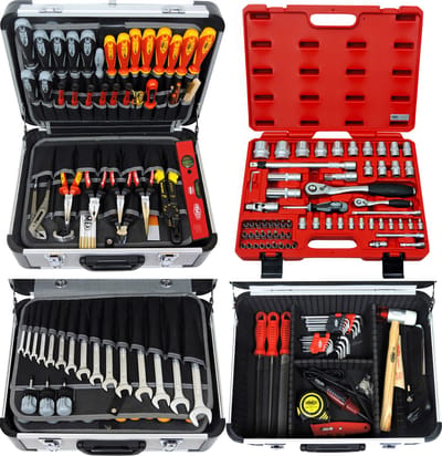 FAMEX 418-18 High-End Gereedschapsset gevuld voor monteurs 194-delig - PROFESSIONAL - Handgereedschap, Toolbox