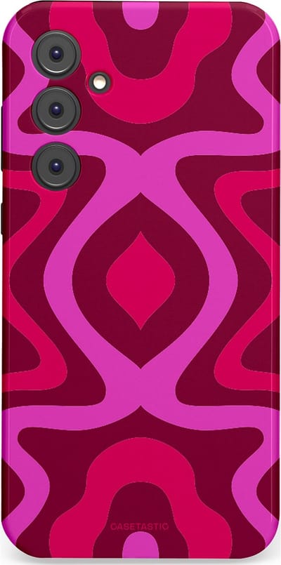 Casetastic Hoesje Geschikt voor Samsung A35 - Stijlvolle Beschermende Duo-layer Case - Retro golf