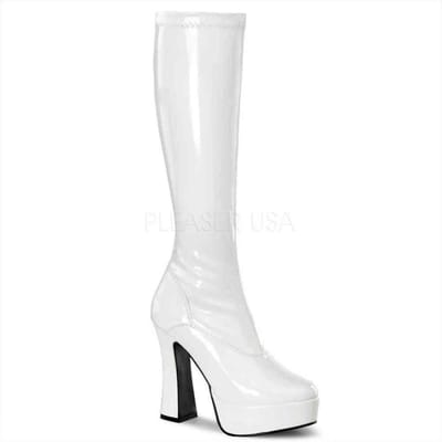 Pleaser - ELECTRA-2000Z Kniehoge laarzen - US 6 - 36 Shoes - Wit