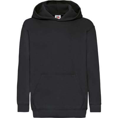 Fruit of the Loom Lichtgewicht Hoodie Kinderen/Kinderen (Zwart)