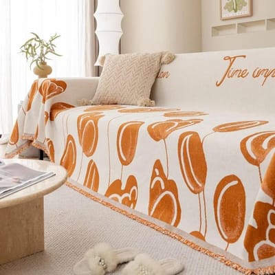 Stoffen Handdoek Anti Kattenkrabben Alle Seizoenen Universeel Jacquard Antislip Kussen Rugleuning Armleuning Multifunctioneel Deken Bankhoes 180x130cm beige