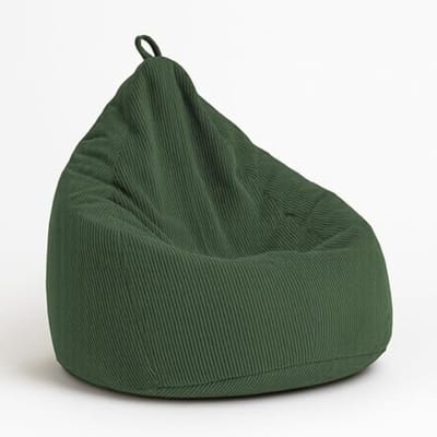 chilly pilley® zitzak van corduroy met EPS-vulling - zitkussen, gamingkussen, vele kleuren, 65x85 donkergroen