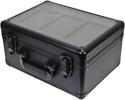 Grote opbergdoos - Kaartencollectie houder - Kaarten organiseren - Met tussenschotten - 35 x 26 x 17 cm - Zwart