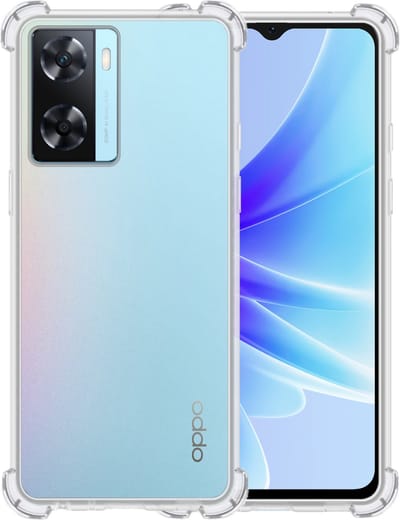 Hoesje - Geschikt voor OPPO A57s - Sterk & Shockproof - Siliconen Shock Case - Hoes Cover - Telefoonhoes - Transparant