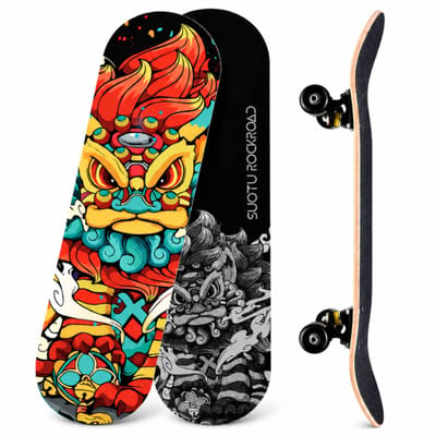 Suotu Skateboard - 80x20cm - ABEC-9 - 95A - schokabsorptie - Jongens - Meisjes - Volwassenen Skateboards