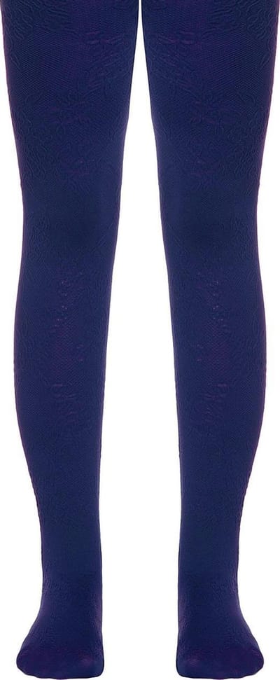 Feestelijke kinderpanty 3D-bloemen patroon, donkerblauw, maat 104/110 (16).