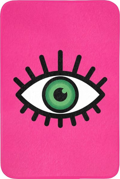 Badmat 60x90 cm - Antislip - Minimalistisch - Oog - Roze - Badmatten voor badkamer - Badkamermat - Douchemat - Badkamer mat