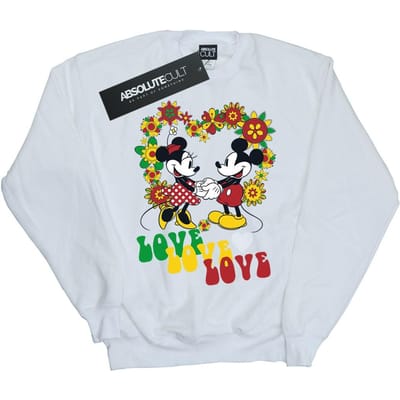 Disney Dames/Dames Mickey en Minnie Mouse Hippie Love Sweatshirt (Wit)