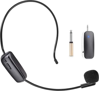 WNHB® Draadloze Microfoon Headset - UHF 2-in-1 - Spraakversterker met 50 Meter Bereik - Ideaal voor Leraren en Gidsen