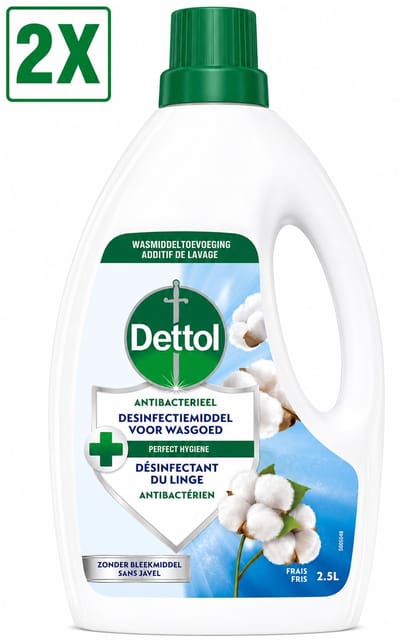 2 x Dettol Antibacterieel Desinfectiemiddel voor wasgoed - Fris - Wastoevoeging - 2,5L