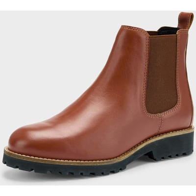 Chelsea boots van echt leer - cognac - Gr. 36 van Goldner Fashion