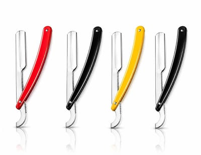 Scheermes Set (4 Stuks) – Shavette Scheermes – Perfecte Baardlijnen & Glad Resultaat – Barber Kwaliteit – Voor Thuis & Professioneel Gebruik