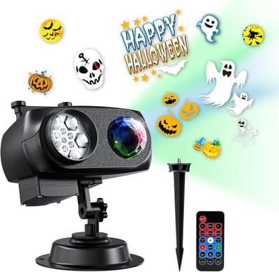 Halloween LED projector - Halloween Kerstmis LED projector voor buiten binnen - Tuinverlichting - Holiday Charms - met afstandsbediening - 10 dias