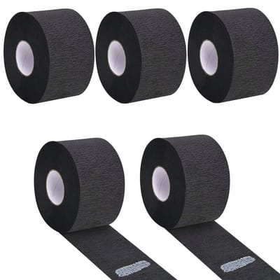 Poniks Zwarte Kapperskragen Papieren Kragen - 5x100 Stuks - Zelfklevend, Hygiënisch, Elastisch