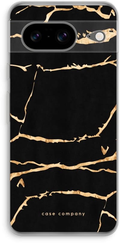 Case Company® - Hoesje geschikt voor Google Pixel 8 hoesje - Gouden marmer - Soft Cover Telefoonhoesje - Bescherming aan alle Kanten en Schermrand