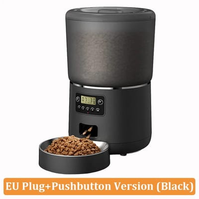 LUMÉ STORE Automatische Voerbak - Voerautomaat - Voerdispenser - Portiecontrole - Anti-Schrok - LCD Display - Kat & Hond - Zwart