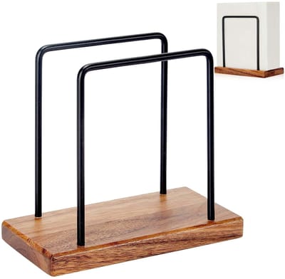 Dailygoods- Servethouder - Houten/Metaal - Rustiek Ontwerp - Stabiliteit - Eettafel - Praktisch - Natuurlijke Flair - Servettenhouder