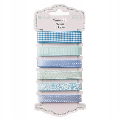 Decoratieve Lintjes Blauw 6 Patronen 2m - dpCraft Satijn & Grosgrain