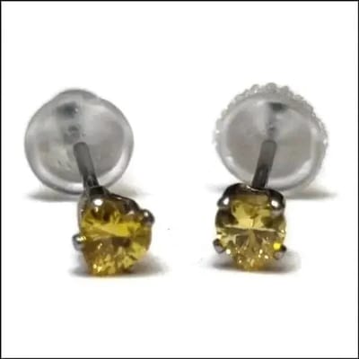Aramat Jewels | Oorbellen | Stalen Hartjes Oorstekers Zirkonia – Diverse Kleuren & Maten 316L RVS | Zilverkleur / 3 mm / Geel | | | Staal | Kinderen, Volwassenen | Verkleurd niet