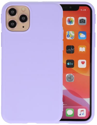 Premium Color Bescherming Telefoonhoesje - Backcover Hoesje - Achterkant Hoesje - Geschikt voor iPhone 11 Pro - Paars