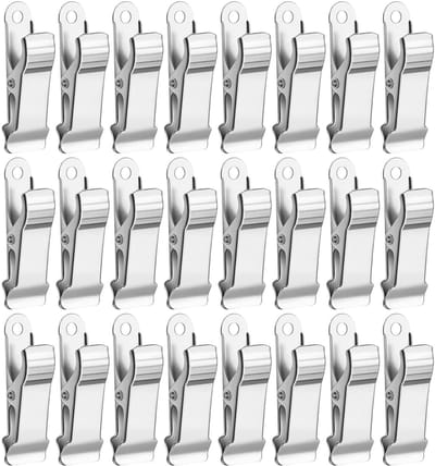 Dailygoods- Metalen Clips - 24 Stuks - Multifunctioneel - Fotoclips/Gordijnclips - Kledingclips - Duurzaam Metaal - Afmetingen 4 x 1,3 cm - Klemmen