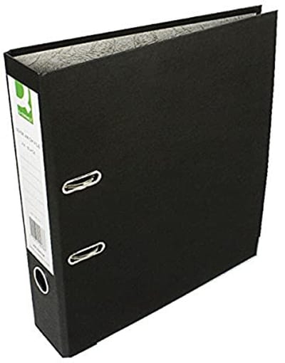 Leverarchmappen A4 Karton Kern met Papieren Kaft Pack van 10 Zwart