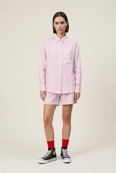 Linen Oversized Shirt Cherry Blossom