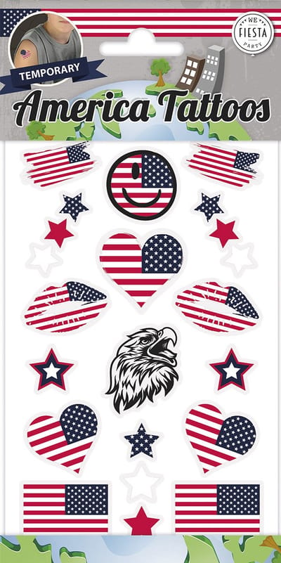 36x USA Plak Tattoo - Landen Voetbal EK WK Feest Thema