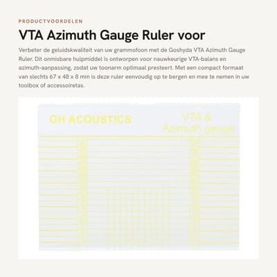 Dailygoods- VTA Gauge - Verstelbare Cartridge Hoek - Azimuth Meter - Alignement Ruler - Acryl - Compact 67 x 48 x 8 mm - Afstemmeter